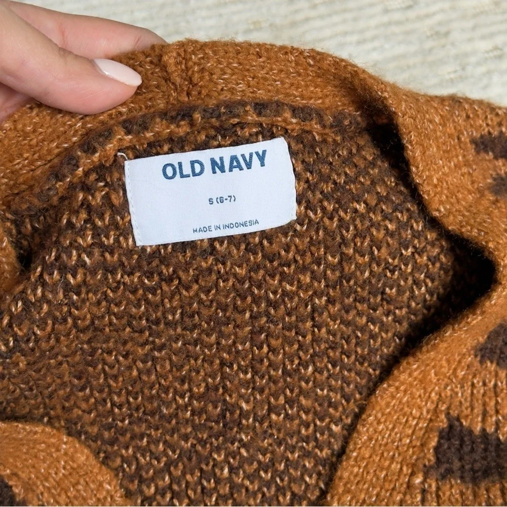 Old Navy Cropped Textured Jacquard Button-Front Cardigan Sweater for Girls Small